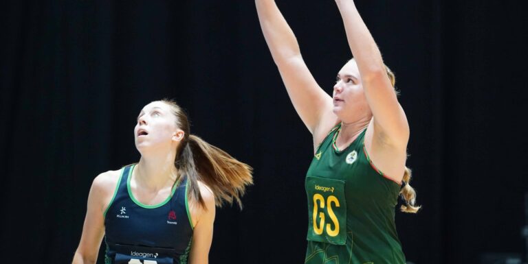 Caption: Roelene Streutker against Northern Ireland on Tuesday at the Commonwealth Games in Glasgow